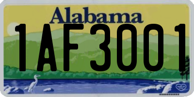 AL license plate 1AF3001