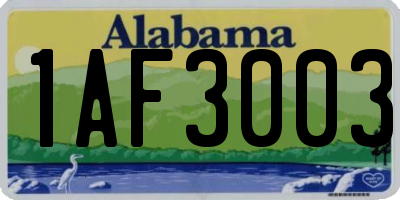 AL license plate 1AF3003
