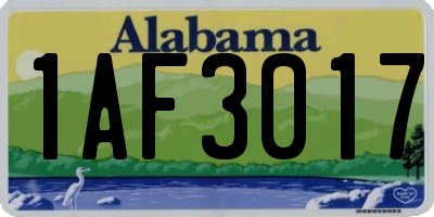 AL license plate 1AF3017