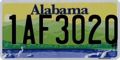 AL license plate 1AF3020