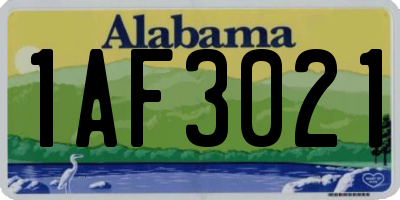 AL license plate 1AF3021