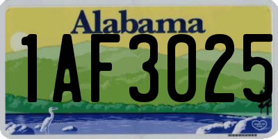 AL license plate 1AF3025