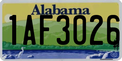 AL license plate 1AF3026