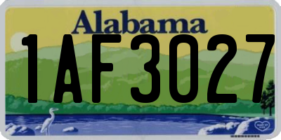 AL license plate 1AF3027