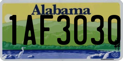 AL license plate 1AF3030