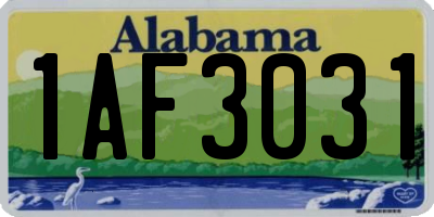 AL license plate 1AF3031