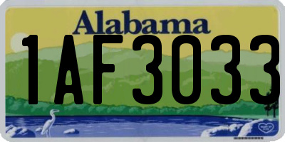 AL license plate 1AF3033