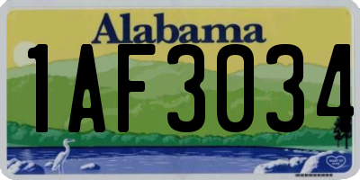 AL license plate 1AF3034