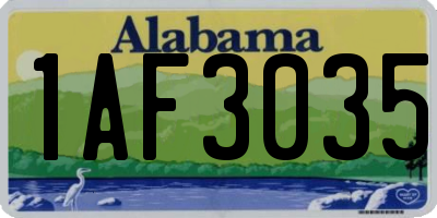 AL license plate 1AF3035
