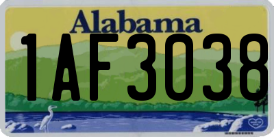 AL license plate 1AF3038