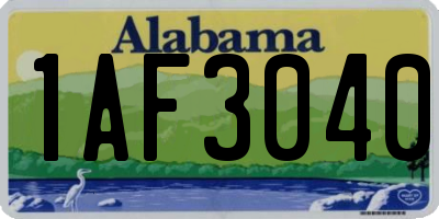 AL license plate 1AF3040