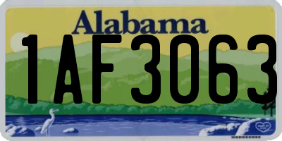 AL license plate 1AF3063