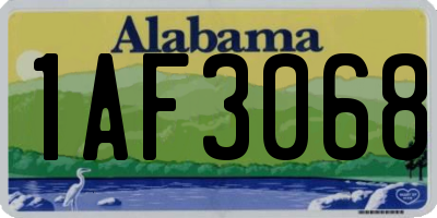 AL license plate 1AF3068