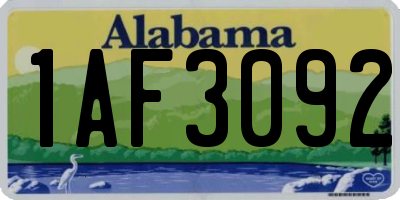 AL license plate 1AF3092