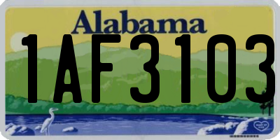 AL license plate 1AF3103