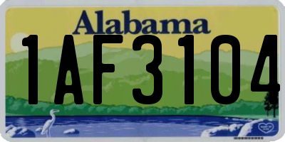 AL license plate 1AF3104