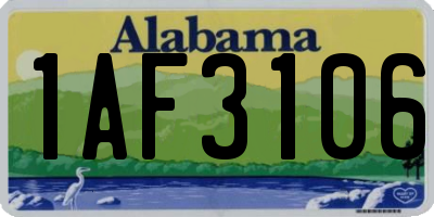 AL license plate 1AF3106