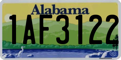 AL license plate 1AF3122