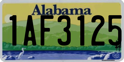 AL license plate 1AF3125