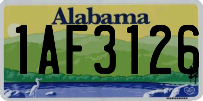 AL license plate 1AF3126