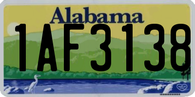 AL license plate 1AF3138