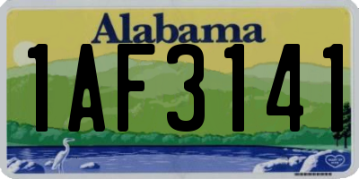 AL license plate 1AF3141