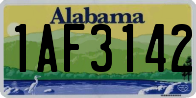 AL license plate 1AF3142