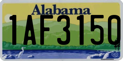 AL license plate 1AF3150