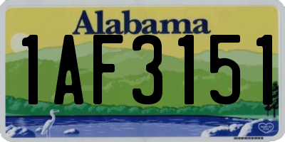 AL license plate 1AF3151