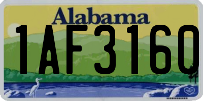AL license plate 1AF3160
