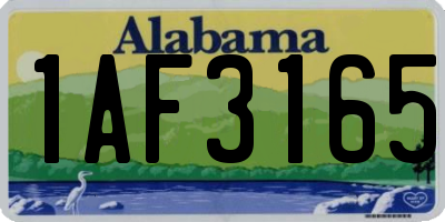 AL license plate 1AF3165