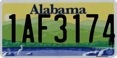 AL license plate 1AF3174