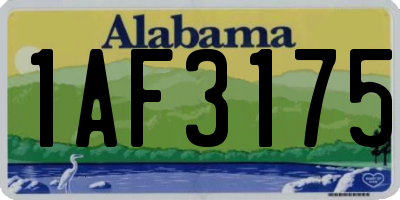AL license plate 1AF3175