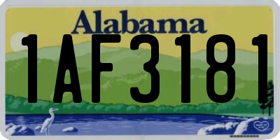 AL license plate 1AF3181