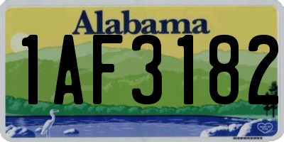 AL license plate 1AF3182