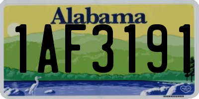 AL license plate 1AF3191