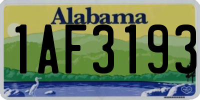 AL license plate 1AF3193