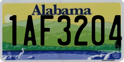 AL license plate 1AF3204