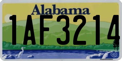 AL license plate 1AF3214