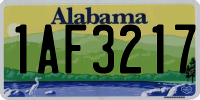 AL license plate 1AF3217