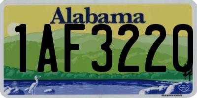 AL license plate 1AF3220