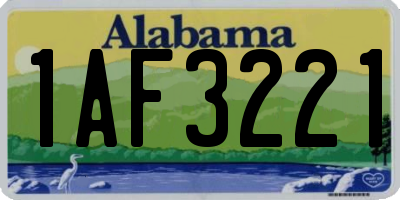 AL license plate 1AF3221