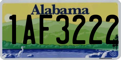 AL license plate 1AF3222