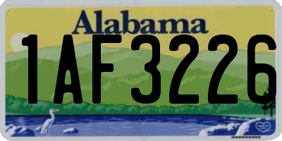 AL license plate 1AF3226