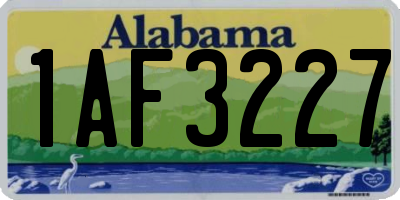 AL license plate 1AF3227
