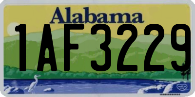 AL license plate 1AF3229
