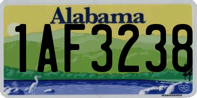 AL license plate 1AF3238