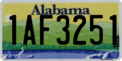 AL license plate 1AF3251