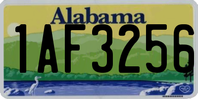 AL license plate 1AF3256