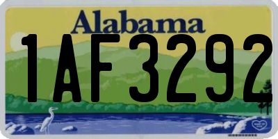 AL license plate 1AF3292
